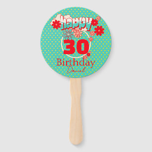 Custom Name & Age, Happy Birthday Hand Fan