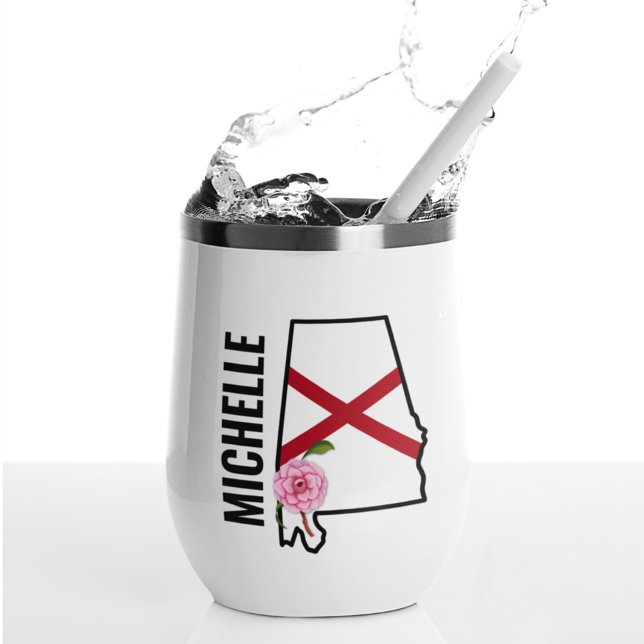 Custom Name Alabama Flag and State Flower Camellia (Creator Uploaded)