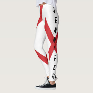 Custom Name Alabama Flag lecnt Leggings