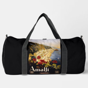 Custom name Amalfi Italy Vintage Travel Duffle Bag