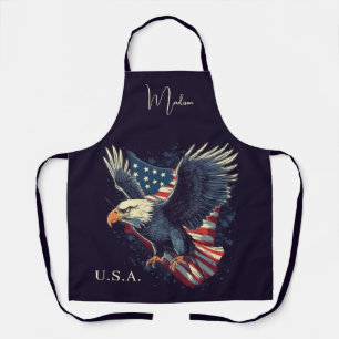 Custom Name American Eagle Apron