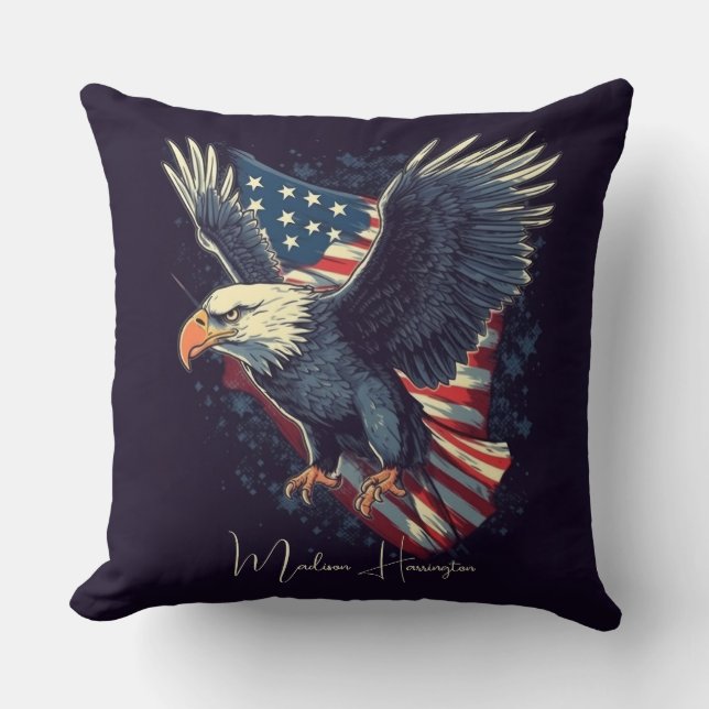 Custom Name American Eagle Cushion (Front)