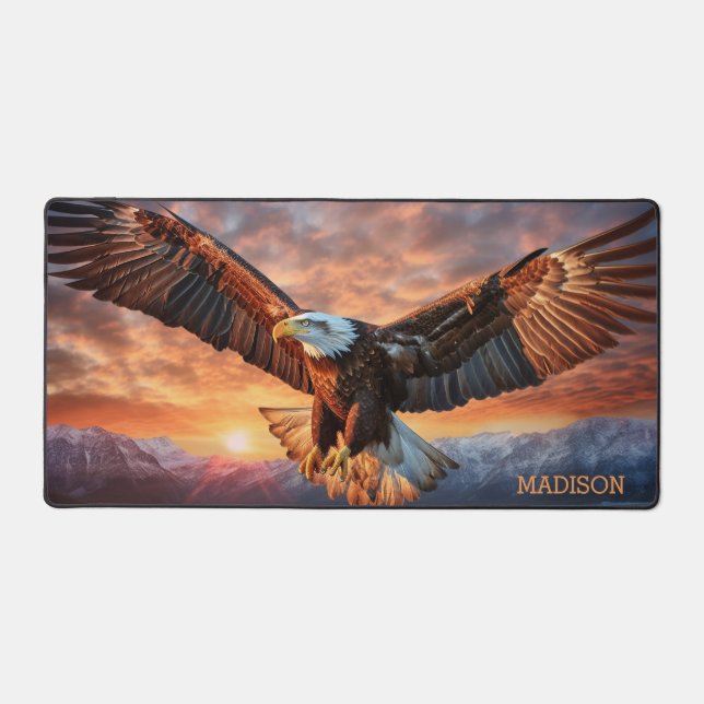 Custom Name American Eagle Desk Mat (Front)