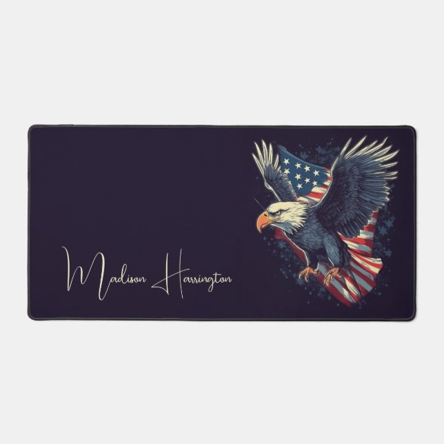Custom Name American Eagle Desk Mat (Front)