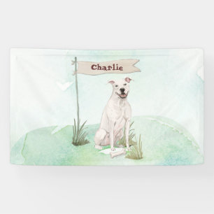 Custom Name American Staffordshire Terrier Pet Dog Banner