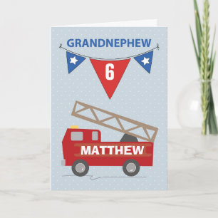 Custom Name and Age, 6th Birthday Grandnephew Card