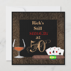 CUSTOM  NAME AND AGE MEN CIGARS INVITATIONS