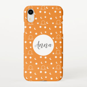 custom name and colour libra astrology sign iPhone case