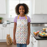 Custom Name and Cupcake Print Apron for Kids<br><div class="desc">Cute cupcake apron for kids. Decorated with a pretty and colourful pattern made of cupcakes. Personalised with a custom name that you can customise with your own name or short text. Great gift for a kid who loves to bake or eat cupcakes and other sweets and desserts.</div>