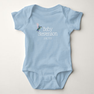 Custom Name and Date Gender Neutral Baby Bodysuit 