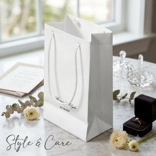 Custom Name and Date Symbol of Love White Small Gift Bag