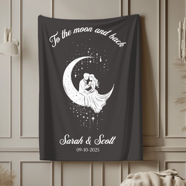 Custom name and date wedding gift blanket sherpa, (Creator Uploaded)