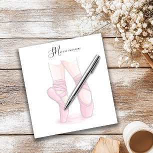 Custom Name and Initials Ballet Pointe Notepad