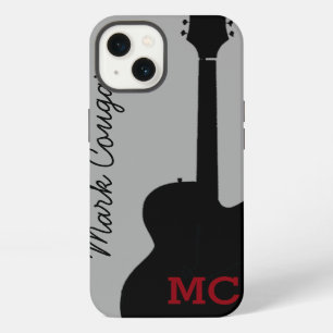 custom name and initials black rock guitar iPhone 13 case