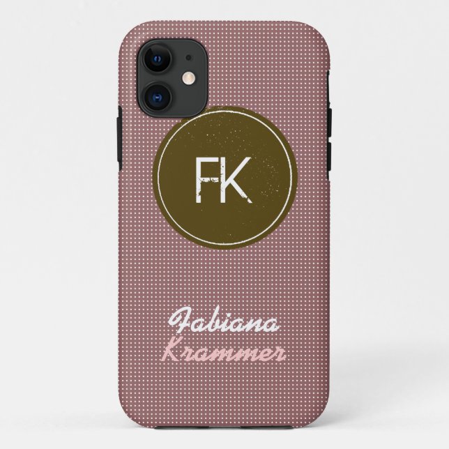 custom name and initials Case-Mate iPhone case (Back)