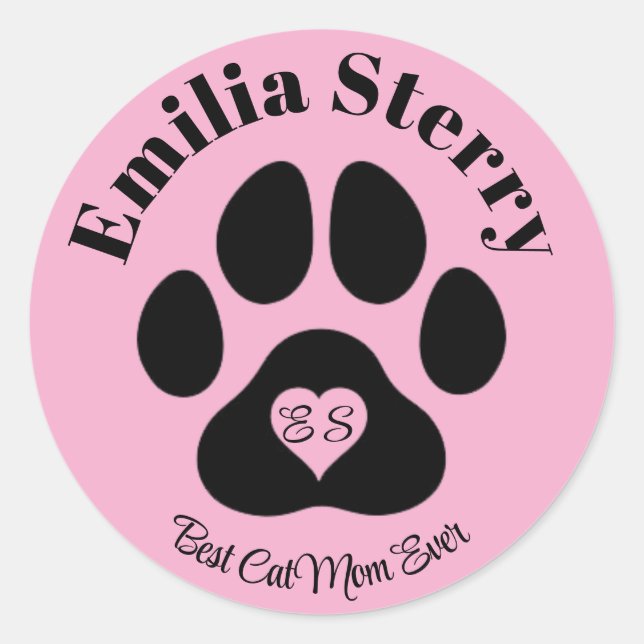 Custom Name And Initials Stickers For Pet Lovers (Front)