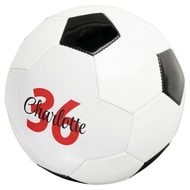 Custom Name and Jersey Number Kids Soccer Ball (Three Quarter)