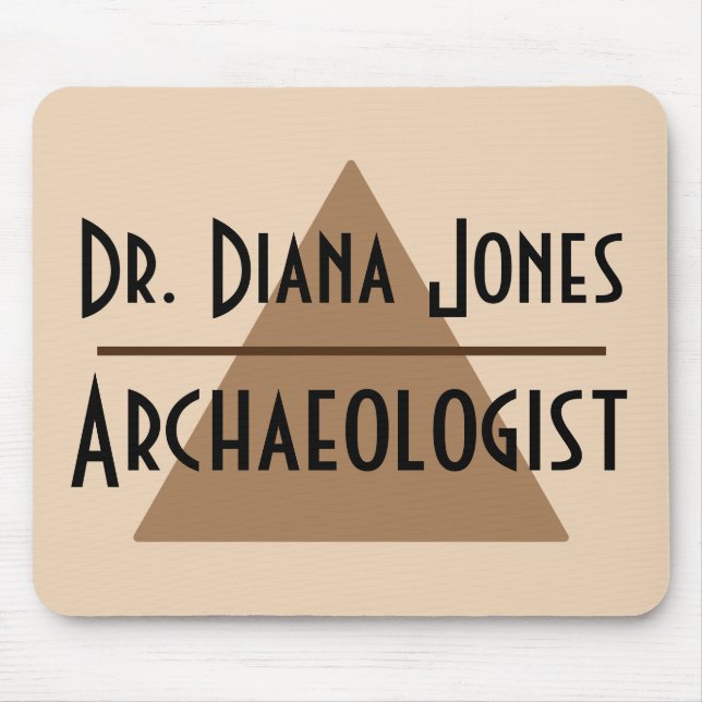 Custom Name and Job Minimalist Brown Pyramid Mouse Pad (Front)