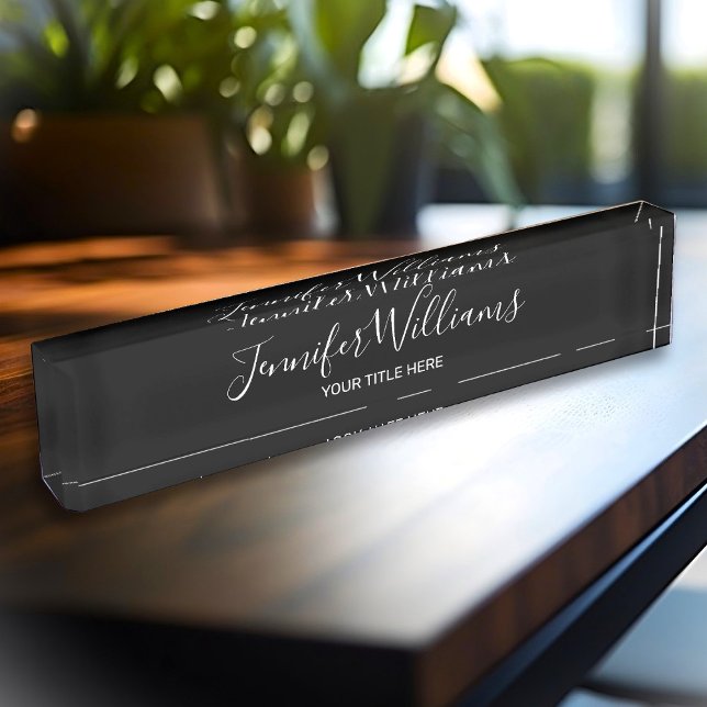 Custom Name And Job Title Elegant Nameplate (Creator Uploaded)