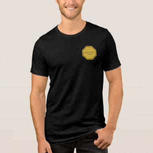Custom Name and Job Title Printed Solid Black Tri-Blend Shirt