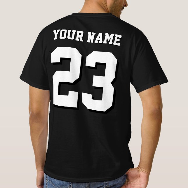 Custom Name and Number Jersey Sports T-Shirt (Back)