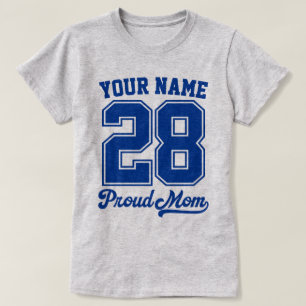 Custom Name and Number Shirt, Proud Mum T-Shirt