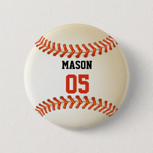 Custom Name and Number Template Baseball Sports 6 Cm Round Badge