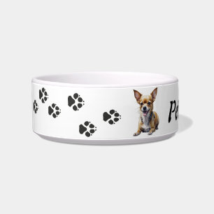 Custom Name and Photo Chihuahua, Pet, Dog Bowl