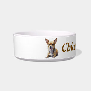 Custom Name and Photo Chihuahua, Pet, Dog Bowl