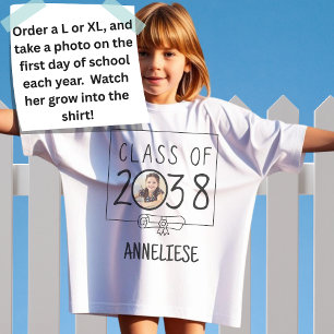 Custom Name and Photo Class of 2038 keepsake T-Shirt