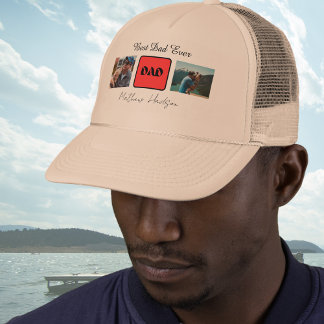 Custom Name and Photo Dad Trucker Hat