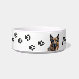 Custom Name and Photo German Shepherd, Pet, Dog Bowl