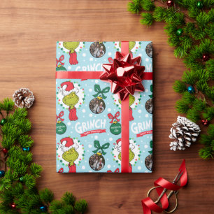 Custom Name and Photo - Grinch with Ornaments Wrapping Paper