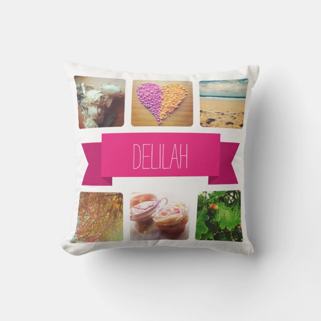 Custom Name and Photo Instagram Cushion (Front)