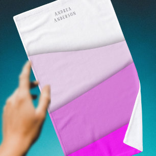 Custom Name and Pink Waves Hand Towel