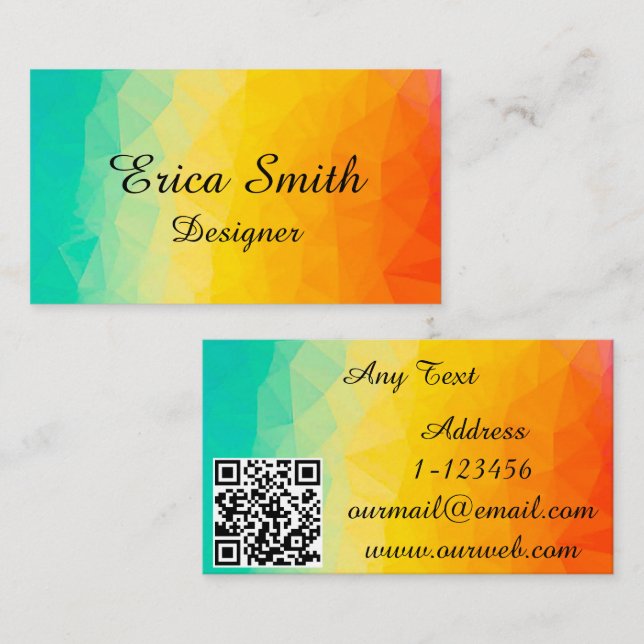 Custom name and QR code professional Business Card (Front/Back)