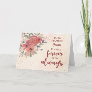 Custom Name and Relation Fiancee Anniversary Card