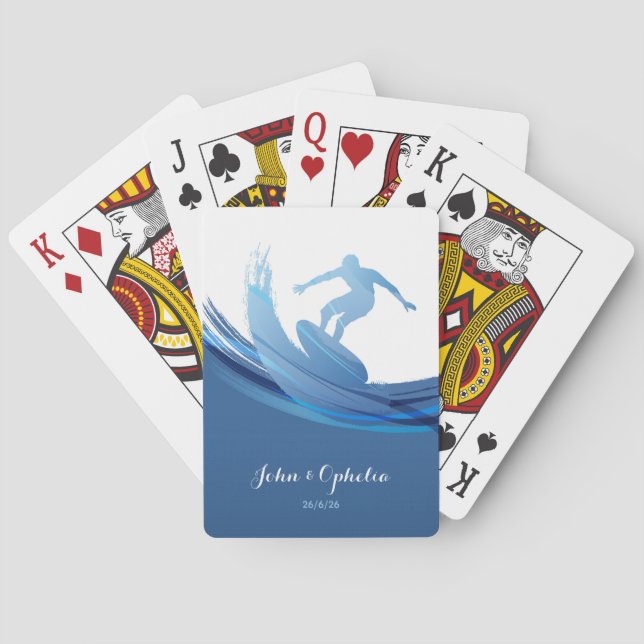 Custom Name and Text Nautical Playing Cards (Back)