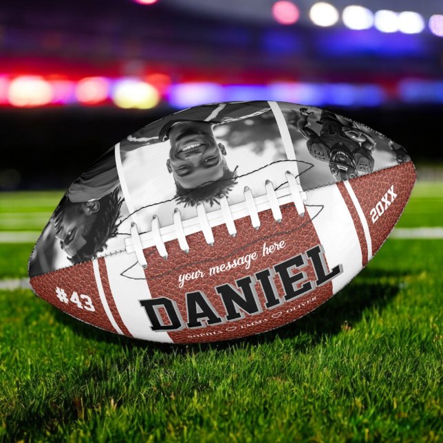 Custom Name and Text Photo Keepsake Gift Football (Creator Uploaded)