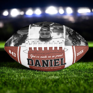 Custom Name and Text Photo Keepsake Gift Football