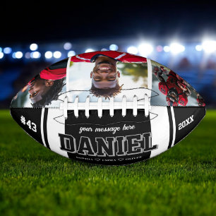 Custom Name and Text Photo Keepsake Gift Football