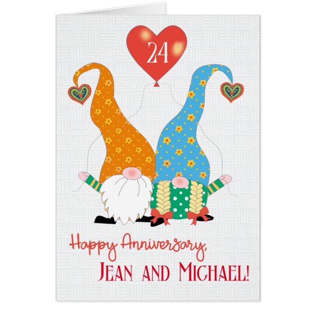 Custom Name and Year Anniversary with Gnomes (Front)