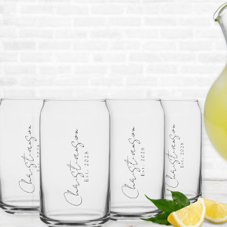 Custom Name and Year Can Glass