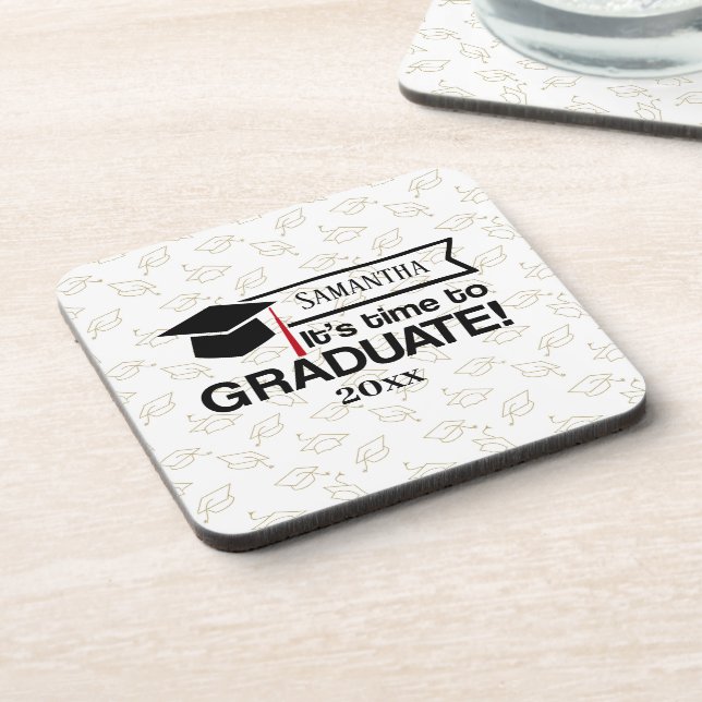 Custom Name and Year Graduation Gift Coaster (Left Side)