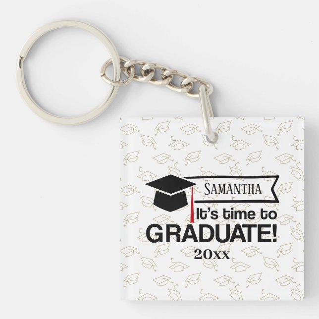 Custom Name and Year Graduation Gift Keychain (Front)