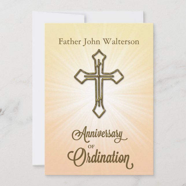 Custom Name, Anniversary of Ordination, Invitation (Front)