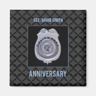 Custom Name, Anniversary with Police Department Magnet