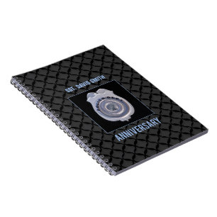 Custom Name, Anniversary with Police Department Notebook