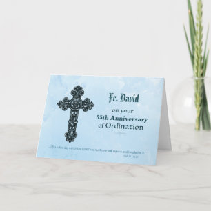 Custom Name & Anniversary Year Ordination Priest Card