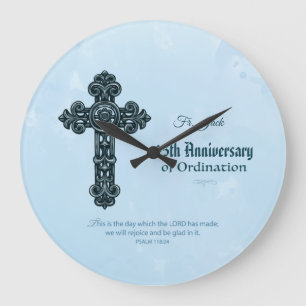 Custom Name & Anniversary Year Ordination, Priest Large Clock
